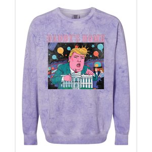 DaddyS Home Trump Take America Back 2024 Colorblast Crewneck Sweatshirt