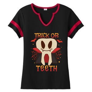 Dental Halloween Tooth Trick Or Th Dentist Orthodontist Cute Gift Ladies Halftime Notch Neck Tee