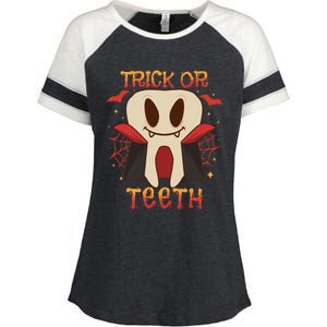 Dental Halloween Tooth Trick Or Th Dentist Orthodontist Cute Gift Enza Ladies Jersey Colorblock Tee