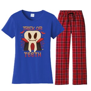 Dental Halloween Tooth Trick Or Th Dentist Orthodontist Cute Gift Women's Flannel Pajama Set