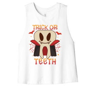 Dental Halloween Tooth Trick Or Th Dentist Orthodontist Cute Gift Women's Racerback Cropped Tank