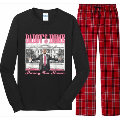 DaddyS Home Trump Pink 2024 Funny Trump Take America Back Long Sleeve Pajama Set