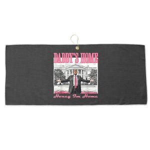 DaddyS Home Trump Pink 2024 Funny Trump Take America Back Large Microfiber Waffle Golf Towel