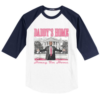 DaddyS Home Trump Pink 2024 Funny Trump Take America Back Baseball Sleeve Shirt