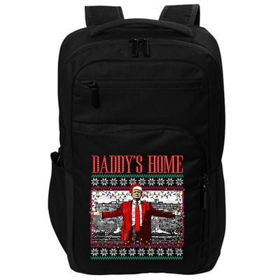 DaddyS Home Trump Ugly Christmas Sweater Xmas Pajamas Impact Tech Backpack