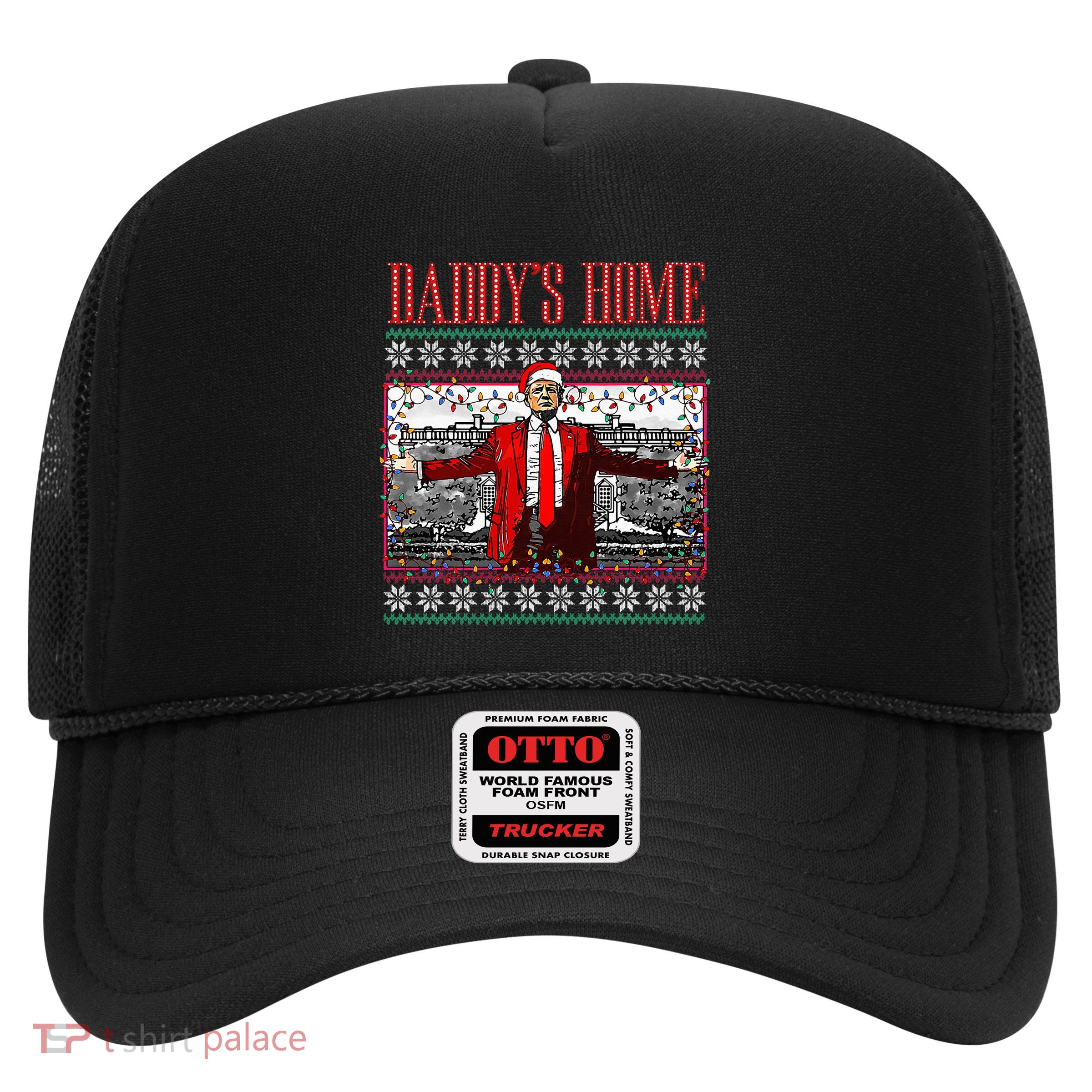 DaddyS Home Trump Ugly Christmas Sweater Xmas Pajamas Trucker Hat