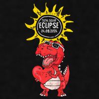 Dinosaur Heart Total Solar Eclipse April 8 2024 Totality Ladies PosiCharge Tri-Blend Wicking Tank