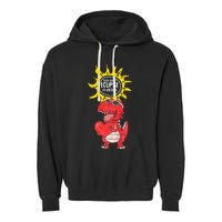 Dinosaur Heart Total Solar Eclipse April 8 2024 Totality Garment-Dyed Fleece Hoodie