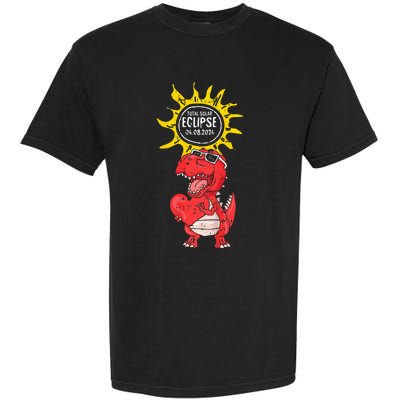 Dinosaur Heart Total Solar Eclipse April 8 2024 Totality Garment-Dyed Heavyweight T-Shirt