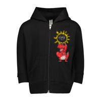 Dinosaur Heart Total Solar Eclipse April 8 2024 Totality Toddler Zip Fleece Hoodie