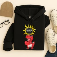 Dinosaur Heart Total Solar Eclipse April 8 2024 Totality Hoodie