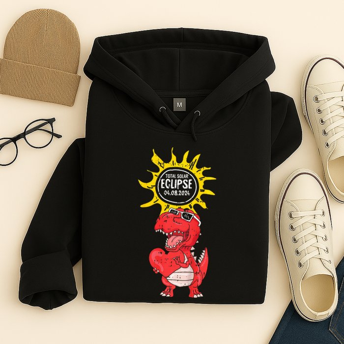 Dinosaur Heart Total Solar Eclipse April 8 2024 Totality Hoodie