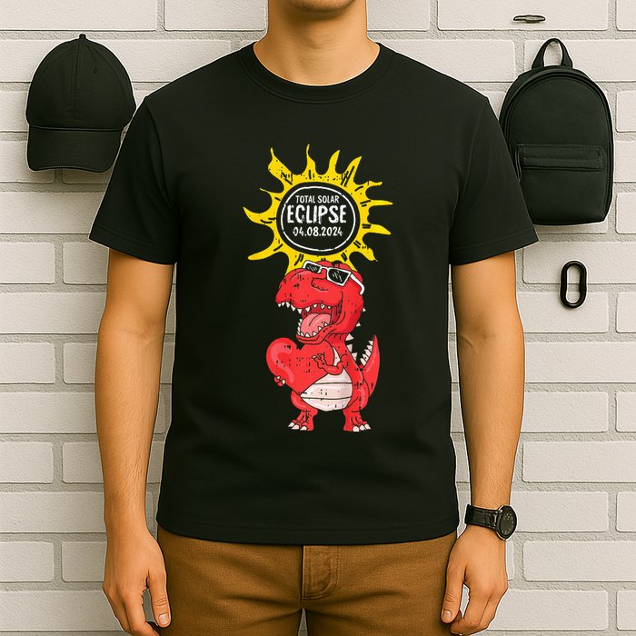 Dinosaur Heart Total Solar Eclipse April 8 2024 Totality T-Shirt