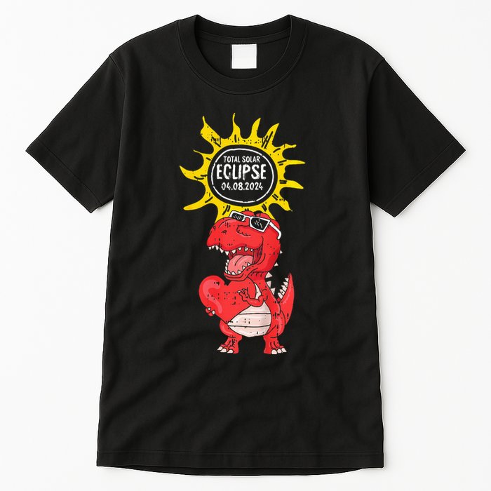 Dinosaur Heart Total Solar Eclipse April 8 2024 Totality Tall T-Shirt
