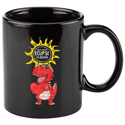Dinosaur Heart Total Solar Eclipse April 8 2024 Totality 11oz C Handle Ceramic Mug