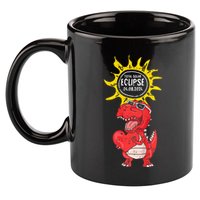 Dinosaur Heart Total Solar Eclipse April 8 2024 Totality 11oz C Handle Ceramic Mug