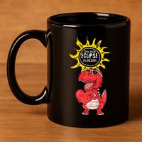 Dinosaur Heart Total Solar Eclipse April 8 2024 Totality 11oz C Handle Ceramic Mug