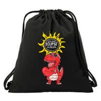 Dinosaur Heart Total Solar Eclipse April 8 2024 Totality Drawstring Bag