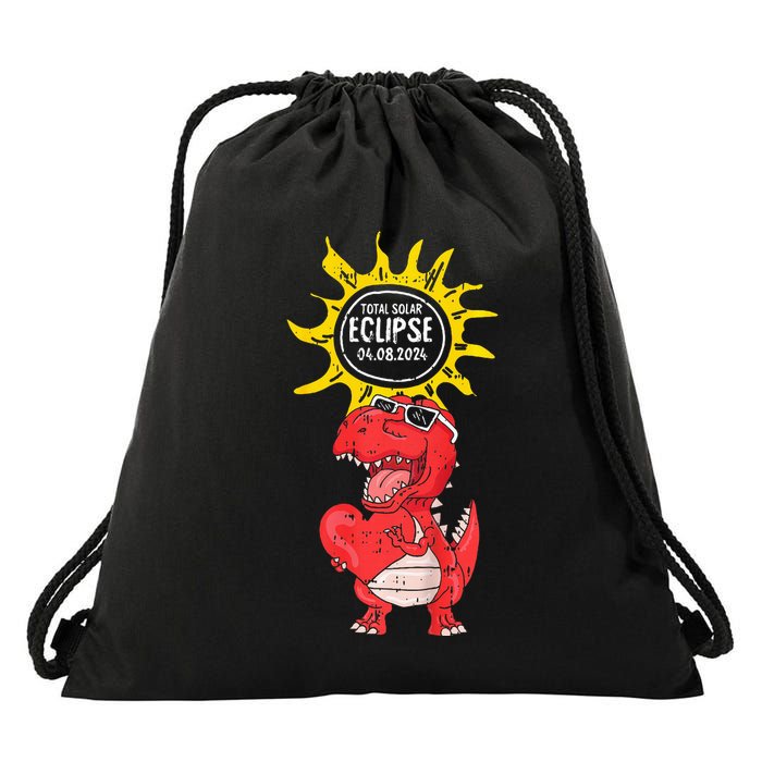 Dinosaur Heart Total Solar Eclipse April 8 2024 Totality Drawstring Bag