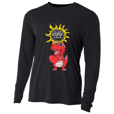 Dinosaur Heart Total Solar Eclipse April 8 2024 Totality Cooling Performance Long Sleeve Crew