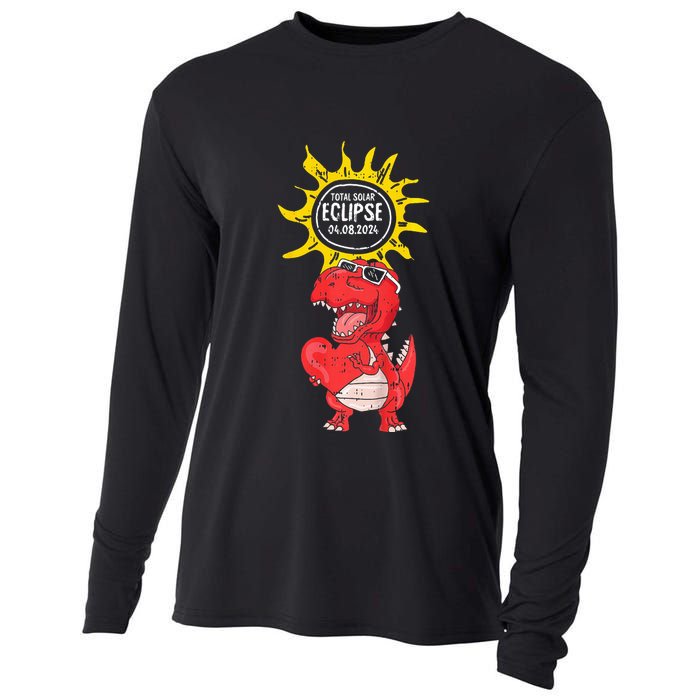 Dinosaur Heart Total Solar Eclipse April 8 2024 Totality Cooling Performance Long Sleeve Crew