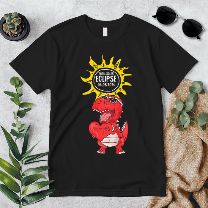 Dinosaur Heart Total Solar Eclipse April 8 2024 Totality Premium T-Shirt
