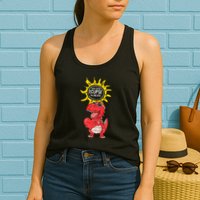 Dinosaur Heart Total Solar Eclipse April 8 2024 Totality Womens Tank Top