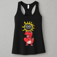 Dinosaur Heart Total Solar Eclipse April 8 2024 Totality Womens Tank Top