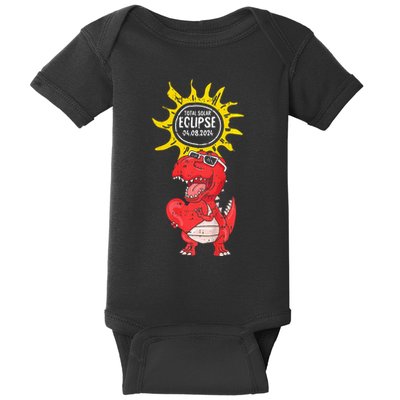 Dinosaur Heart Total Solar Eclipse April 8 2024 Totality Baby Bodysuit