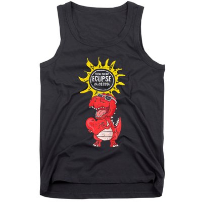 Dinosaur Heart Total Solar Eclipse April 8 2024 Totality Tank Top