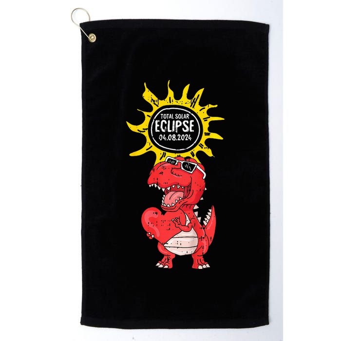 Dinosaur Heart Total Solar Eclipse April 8 2024 Totality Golf Towel