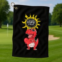 Dinosaur Heart Total Solar Eclipse April 8 2024 Totality Golf Towel