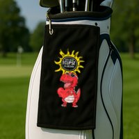 Dinosaur Heart Total Solar Eclipse April 8 2024 Totality Golf Towel