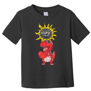 Dinosaur Heart Total Solar Eclipse April 8 2024 Totality Toddler T-Shirt