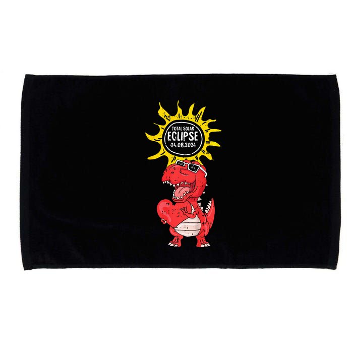 Dinosaur Heart Total Solar Eclipse April 8 2024 Totality Microfiber Hand Towel