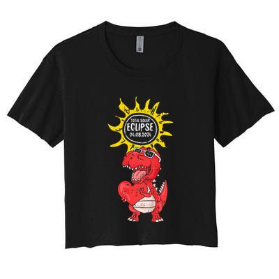 Dinosaur Heart Total Solar Eclipse April 8 2024 Totality Crop Top