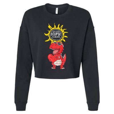 Dinosaur Heart Total Solar Eclipse April 8 2024 Totality Cropped Pullover Crew