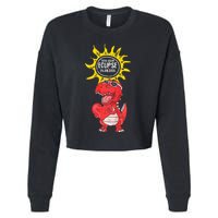 Dinosaur Heart Total Solar Eclipse April 8 2024 Totality Cropped Pullover Crew