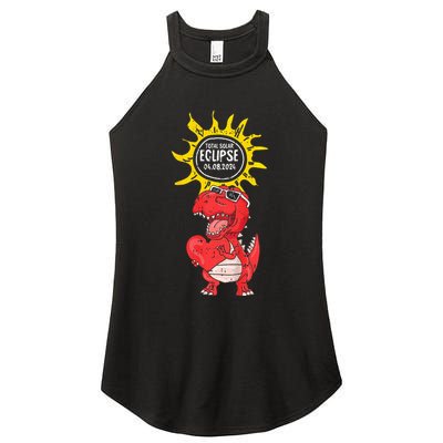 Dinosaur Heart Total Solar Eclipse April 8 2024 Totality Women's Perfect Tri Rocker Tank