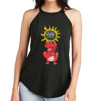 Dinosaur Heart Total Solar Eclipse April 8 2024 Totality Women's Perfect Tri Rocker Tank