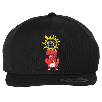 Dinosaur Heart Total Solar Eclipse April 8 2024 Totality Wool Snapback Cap