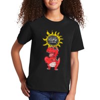 Dinosaur Heart Total Solar Eclipse April 8 2024 Totality Kids T-Shirt