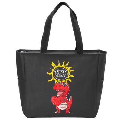 Dinosaur Heart Total Solar Eclipse April 8 2024 Totality Zip Tote Bag