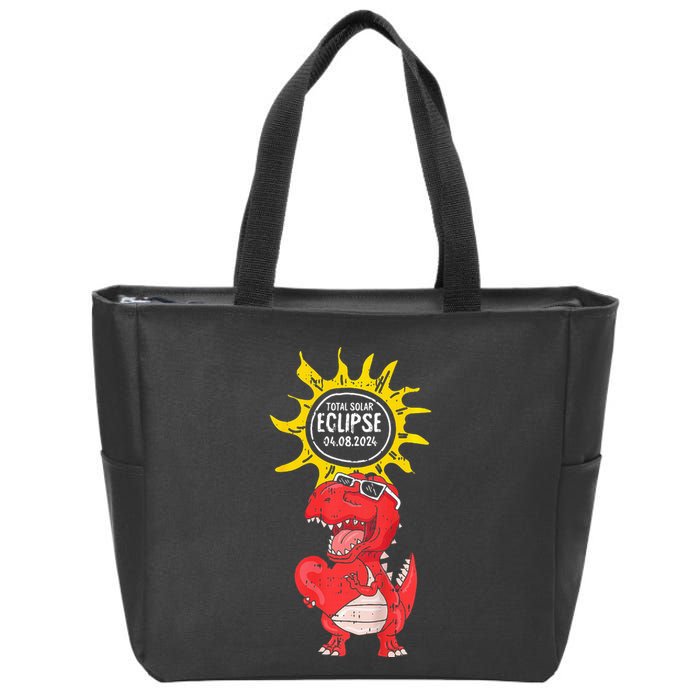 Dinosaur Heart Total Solar Eclipse April 8 2024 Totality Zip Tote Bag