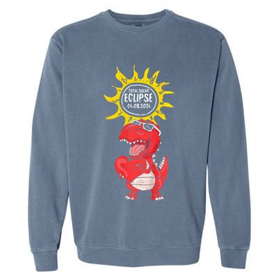 Dinosaur Heart Total Solar Eclipse April 8 2024 Totality Garment-Dyed Sweatshirt