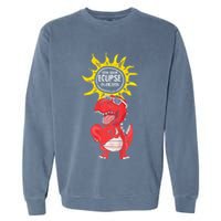 Dinosaur Heart Total Solar Eclipse April 8 2024 Totality Garment-Dyed Sweatshirt
