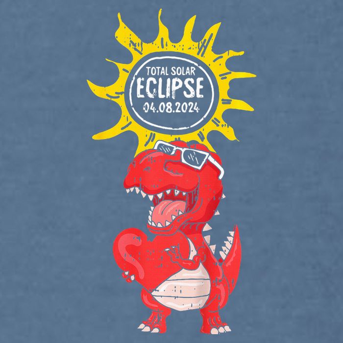 Dinosaur Heart Total Solar Eclipse April 8 2024 Totality Garment-Dyed Sweatshirt