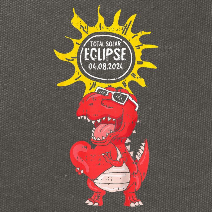 Dinosaur Heart Total Solar Eclipse April 8 2024 Totality Cotton Canvas Backpack