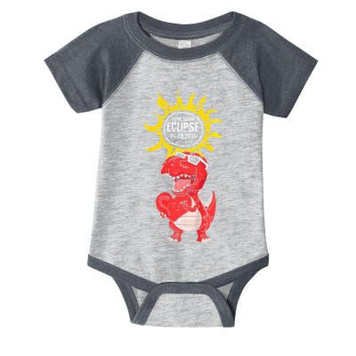 Dinosaur Heart Total Solar Eclipse April 8 2024 Totality Infant Baby Jersey Bodysuit