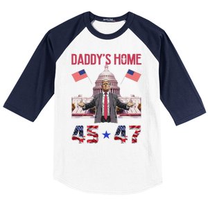 Daddys Home Trump 45 47 Baseball Sleeve Shirt